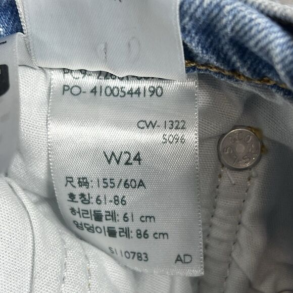 Levis Wedgie Straight Jeans Womens Size 24 Blue High Rise Button Fly Stretch - Picture 16 of 16